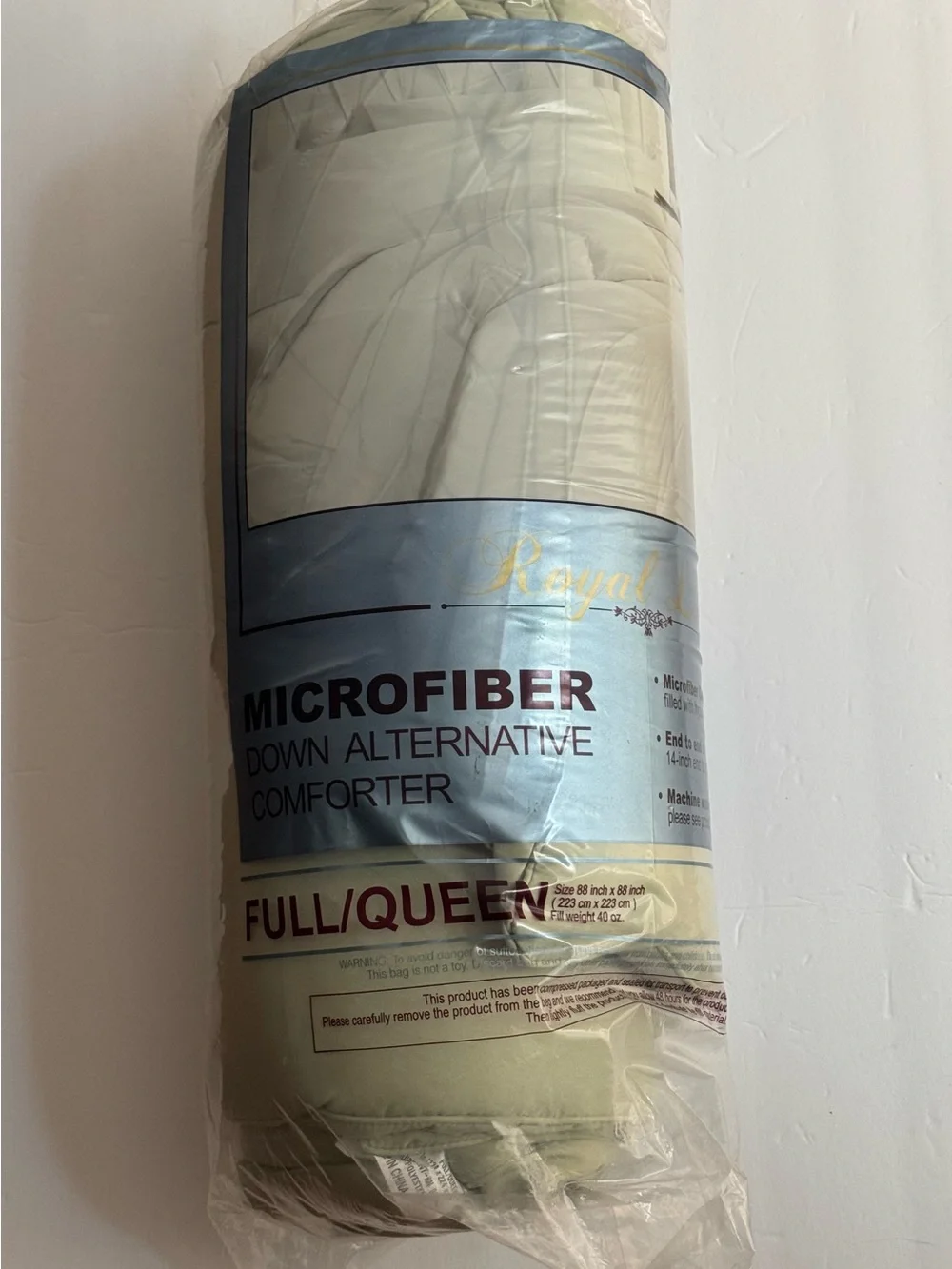 Royal Luxe full/queen Light Green Comforter- Plush down Quilted Comforter